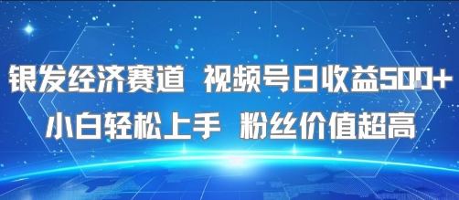 银发经济赛道 视频号日收益5张+ 小白轻松上手 粉丝价值超高|学课链网创
