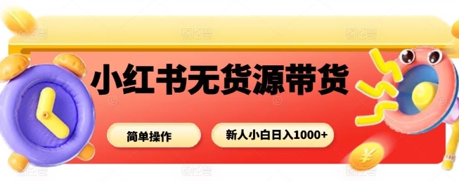 小红书无货源带货项目，简单无脑，新人小白日入多张|学课链网创