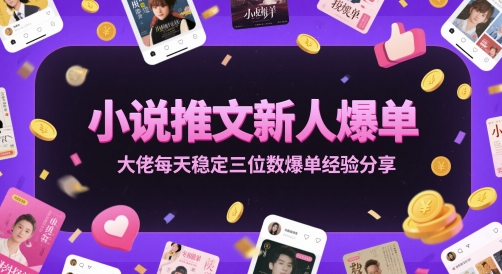 小说推文新人爆单大佬每天稳定三位数爆单经验分享|学课链网创