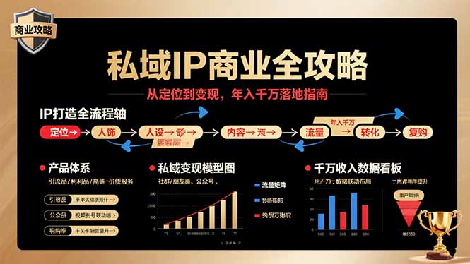 私域IP商业全攻略，从定位到变现，年入千万落地指南|学课链网创