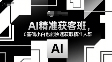 AI精准获客班，0基础小白也能快速获取精准人群|学课链网创