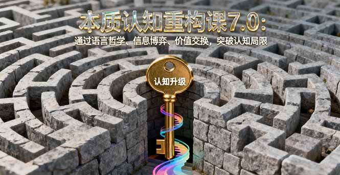 （16218期）本质认知重构课7.0：通过语言哲学、信息博弈、价值交换，突破认知局限|学课链网创