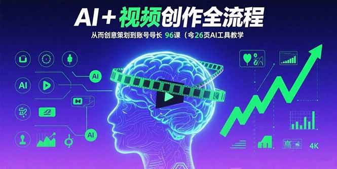 （15869期）AI+短视频创作全流程：从创意策划到账号增长，96节课(含26项AI工具教学)|学课链网创