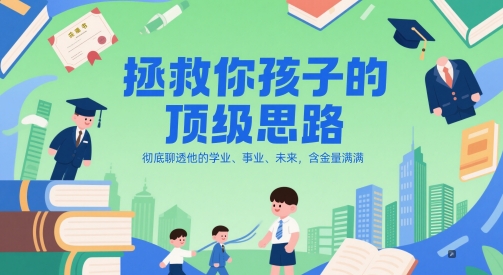 付费文章：拯救你孩子的顶级思路，彻底聊透他的学业、事业、未来，含金量满满|学课链网创
