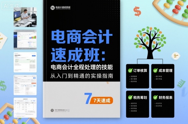 电商会计速成班，电商会计全程处理的技能|学课链网创