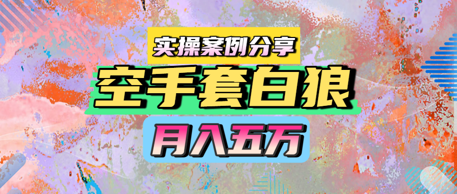 空手套白狼，月入五万，实操案例分享|学课链网创