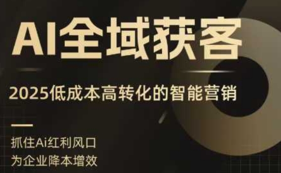 AI全域获客实训营，2025低成本高转化的智能营销，精准找客，高效营销|学课链网创