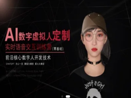 AI数字虚拟人定制，实时语音交互训练营（零基础），前沿核心数字人开发技术|学课链网创