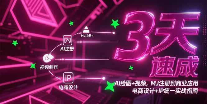 （15245期）3天速成AI绘图+视频，MJ注册到商业应用，电商设计+IP统一实战指南|学课链网创