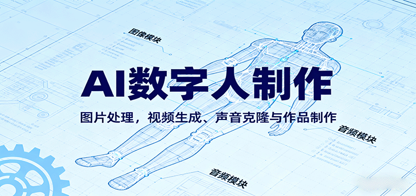 AI永生数字人制作教程：图片处理，视频生成、声音克隆与作品制作|学课链网创