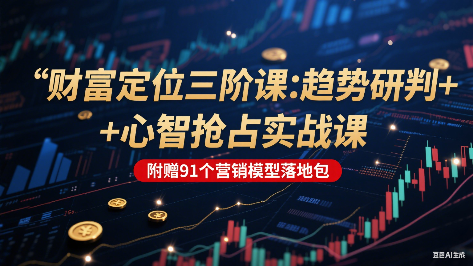 财富定位三阶：趋势研判 + 心智抢占实战课，附赠91个营销模型落地包|学课链网创