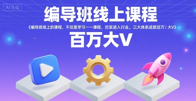 编导班线上课程，不仅是学习一门课程，更是进入一个行业，三大体系成就百万大V|学课链网创