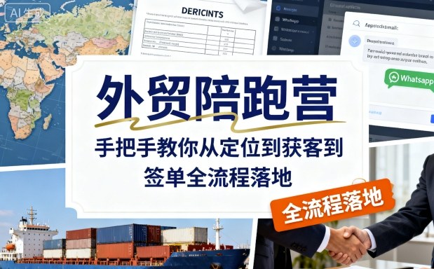 外贸陪跑营,手把手教你从定位到获客到签单全流程落地|学课链网创