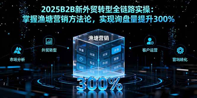（16129期）2025B2B新外贸转型全链路实操：掌握渔塘营销方法论，实现询盘量提升300%|学课链网创