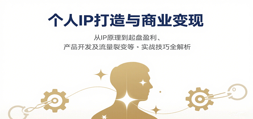 个人IP打造与商业变现，从IP原理到起盘盈利、产品开发及流量裂变等实战技巧全解析|学课链网创