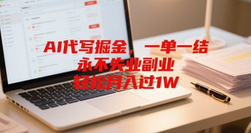 AI代写掘金，一单一结，永不失业副业，轻松月入过1W|学课链网创