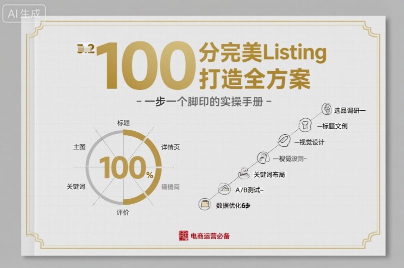 100分完美Listing打造全方案，想要完美listing必须是需要一步一个脚印的|学课链网创