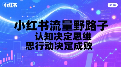 小红书流量野路子，认知决定思维，思维决定行动，行动决定成败|学课链网创