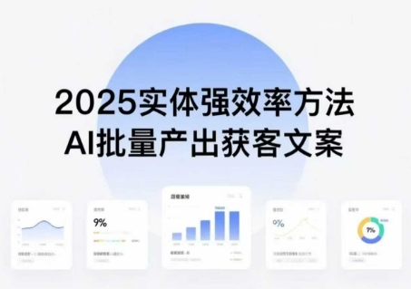 实体强效率方法：AI批量产出获客文案，2025年普通人拥抱AI，实现实体创收|学课链网创