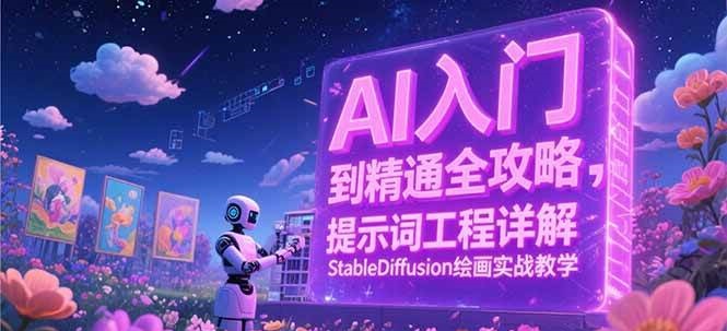 AI入门到精通全攻略，提示词工程详解，StableDiffusion绘画实战教学|学课链网创