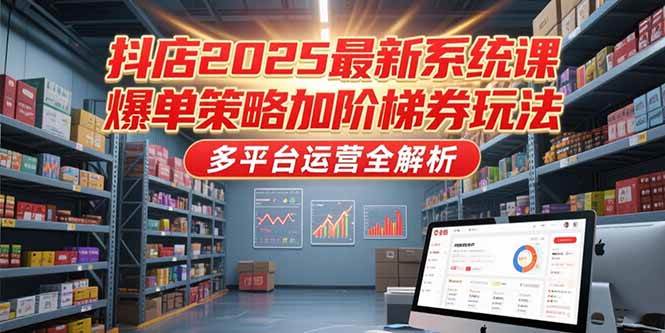 （15214期）抖店2025最新系统课，爆单策略加阶梯券玩法，多平台运营全解析|学课链网创