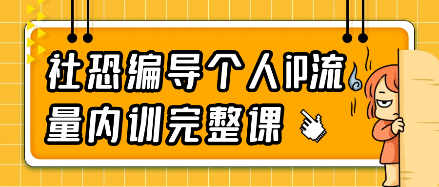 社恐编导个人iP流量内训完整课|学课链网创