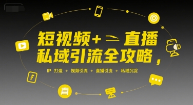 短视频+直播私域引流全攻略，IP打造 +视频引流 +直播引流 +私域沉淀|学课链网创