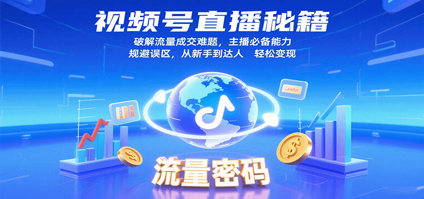 视频号直播秘籍,破解流量成交难题,主播必备能力,规避误区,从新手到达人轻松变现|学课链网创