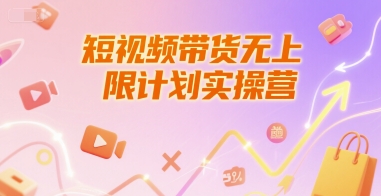 短视频带货无上限计划实操营，新人短视频带货工具流养号破播文案运营篇课程|学课链网创