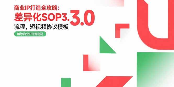 （15486期）商业IP打造全攻略：差异化SOP3.0流程，短视频协议模板，婚恋项目实战案例|学课链网创