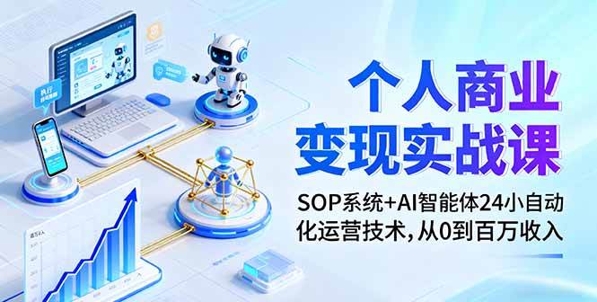 （16111期）个人商业变现实战课：SOP系统+AI智能体24小自动化运营技术，从0到百万收入|学课链网创