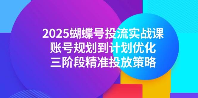（14987期）2025蝴蝶号投流实战课，账号规划到计划优化，三阶段精准投放策略|学课链网创