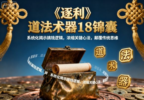 《逐利》道法术器18锦囊,系统化揭示搞钱逻辑,浓缩关键心法,颠覆传统思维|学课链网创