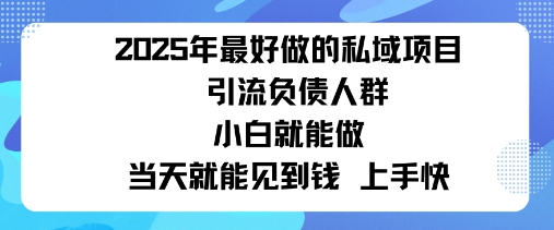 2025私域风口:盯紧负债群体,变现猛,不挑人,有手就行当天见钱|学课链网创