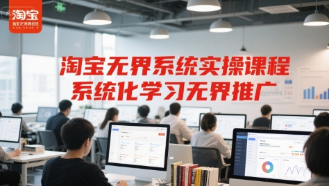 淘宝无界系统实操课程，系统化学习无界推广|学课链网创