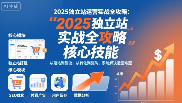 2025独立站运营实战全攻略，一站式掌握独立站运营核心技能|学课链网创