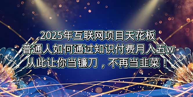 2025年互联网项目天花板，普通人如何通过卖项目实现逆风翻盘，月入5W＋！|学课链网创