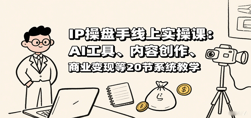 IP操盘手线上实操课:AI工具、内容创作、商业变现等20节系统教学|学课链网创