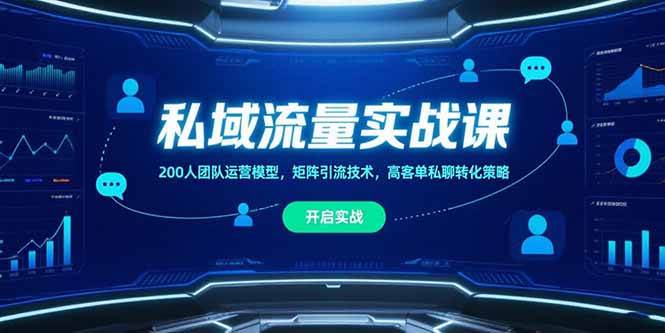 （15403期）私域流量实战课，200人团队运营模型，矩阵引流技术，高客单私聊转化策略|学课链网创