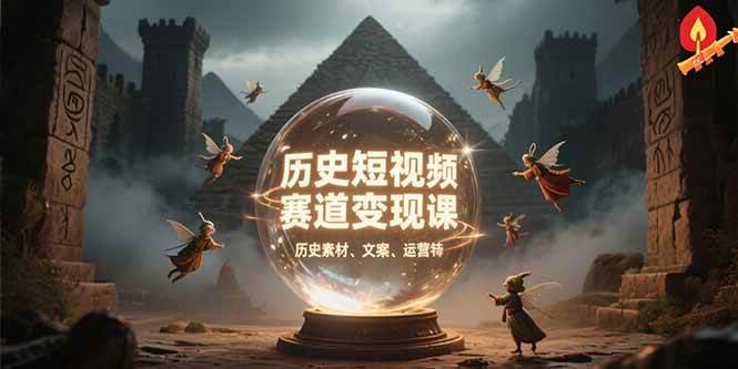 （15386期）历史短视频赛道变现课，百集素材库应用，文案剪辑技巧，账号运营全案|学课链网创