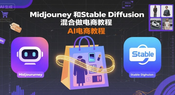 Midjourney和Stable Diffusion混合做电商教程-ai电商教程|学课链网创