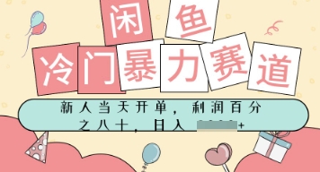 闲鱼冷门暴力赛道，新人当天开单，门槛低，日入多张|学课链网创