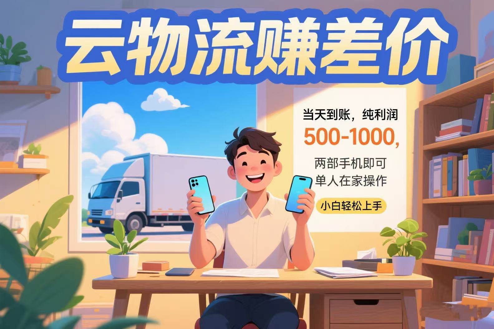 （15492期）云物流赚差价 当天到账纯利润500-1000 两部手机即可 可单人在家操作 小…|学课链网创
