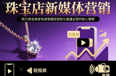 珠宝店新媒体营销，助力珠宝商家快速掌握短视频与直播运营的核心策略|学课链网创
