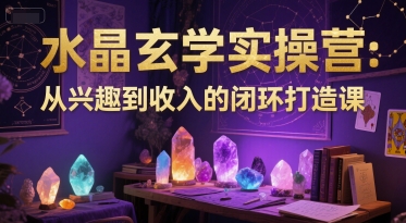 水晶玄学实操营：从兴趣到收入的闭环打造课|学课链网创