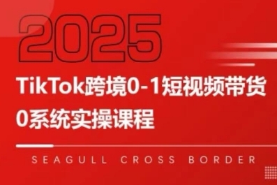 TikTok跨境0-1短视频带货，系统拆解TikTok跨境带货全链路，实现跨境可持续盈利|学课链网创
