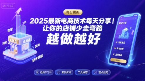 2025最新电商技术每天分享，让你的店铺少走弯路，越做越好(更新9月)|学课链网创
