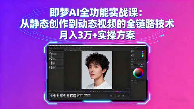 (16053期)即梦AI全功能实战课:从静态创作到动态视频的全链路技术 月入3万+实操方案|学课链网创