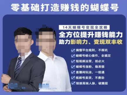 蝴蝶号专栏-视频号运营教程，零基础打造挣钱的蝴蝶号，14天蝴蝶号变现全攻略|学课链网创