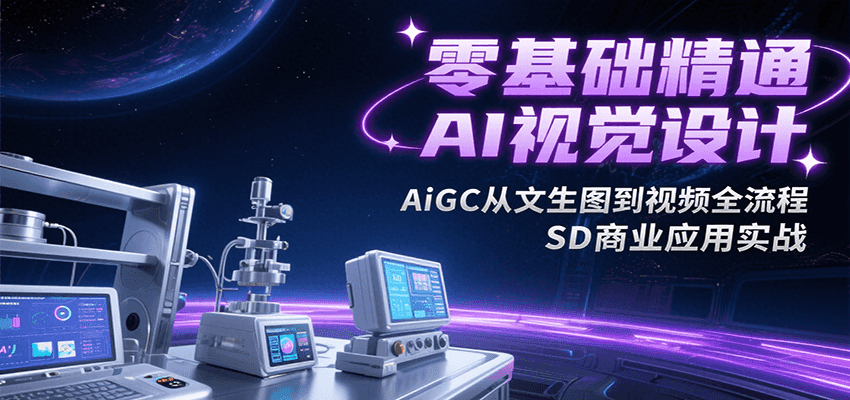 零基础精通AI视觉设计，AiGC从文生图到视频全流程，SD商业应用实战|学课链网创